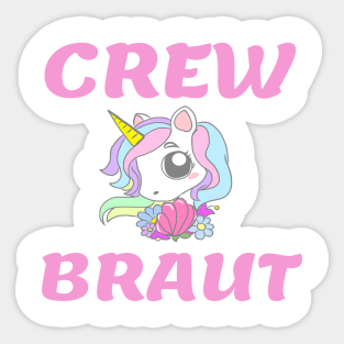 Bachelorette Party Shirt Unicorn Crew Bride Sticker